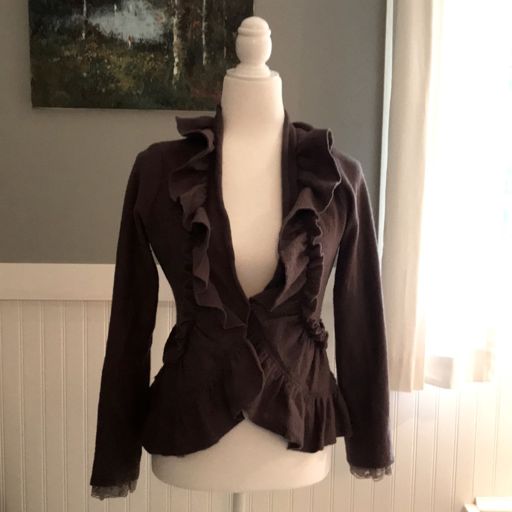 Anthropology Charlie & Robin boiled wool cardigan